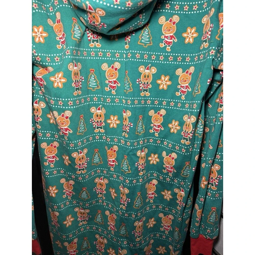 Disney Parks Christmas Gingerbread Pajamas Adult One Piece Sz Small Holiday - Picture 11 of 11